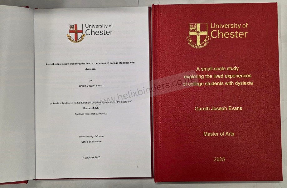 University of Chester (www.helixbinders.co.uk)